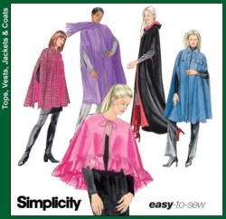 5786 EZ CAPES HOODS OR NOT, LENGTHS PATTERN XS-M, L-XL